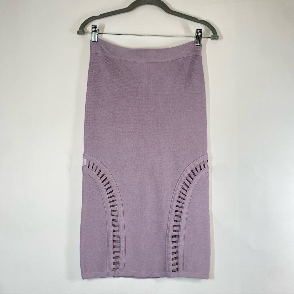 Bebe Light Purple Bodycon Pencil Bandage Midi Skirt Size S